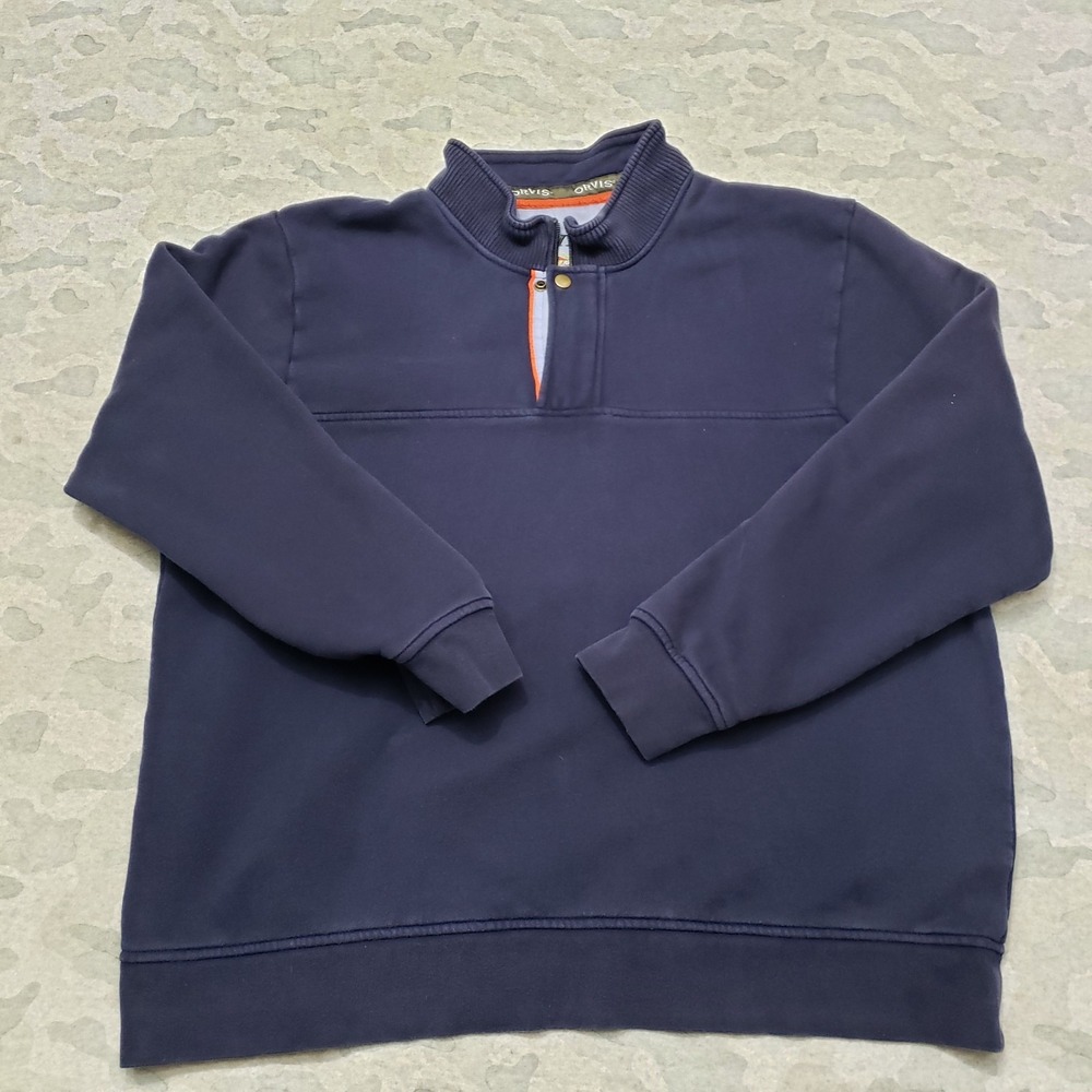 Orvis Sweatshirt Mens 2XL Blue Pullover Long Sleeve